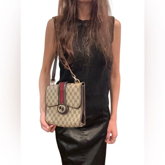 Gucci GG canvas web 1973 should bag - Picture 1 of 16